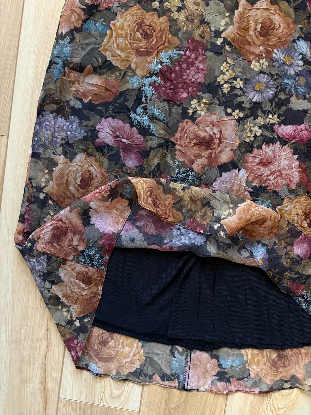 Vintage Whimsigoth Dark Fairy Grunge Indie Festival Floral Midi Skirt - Picture 5 of 9